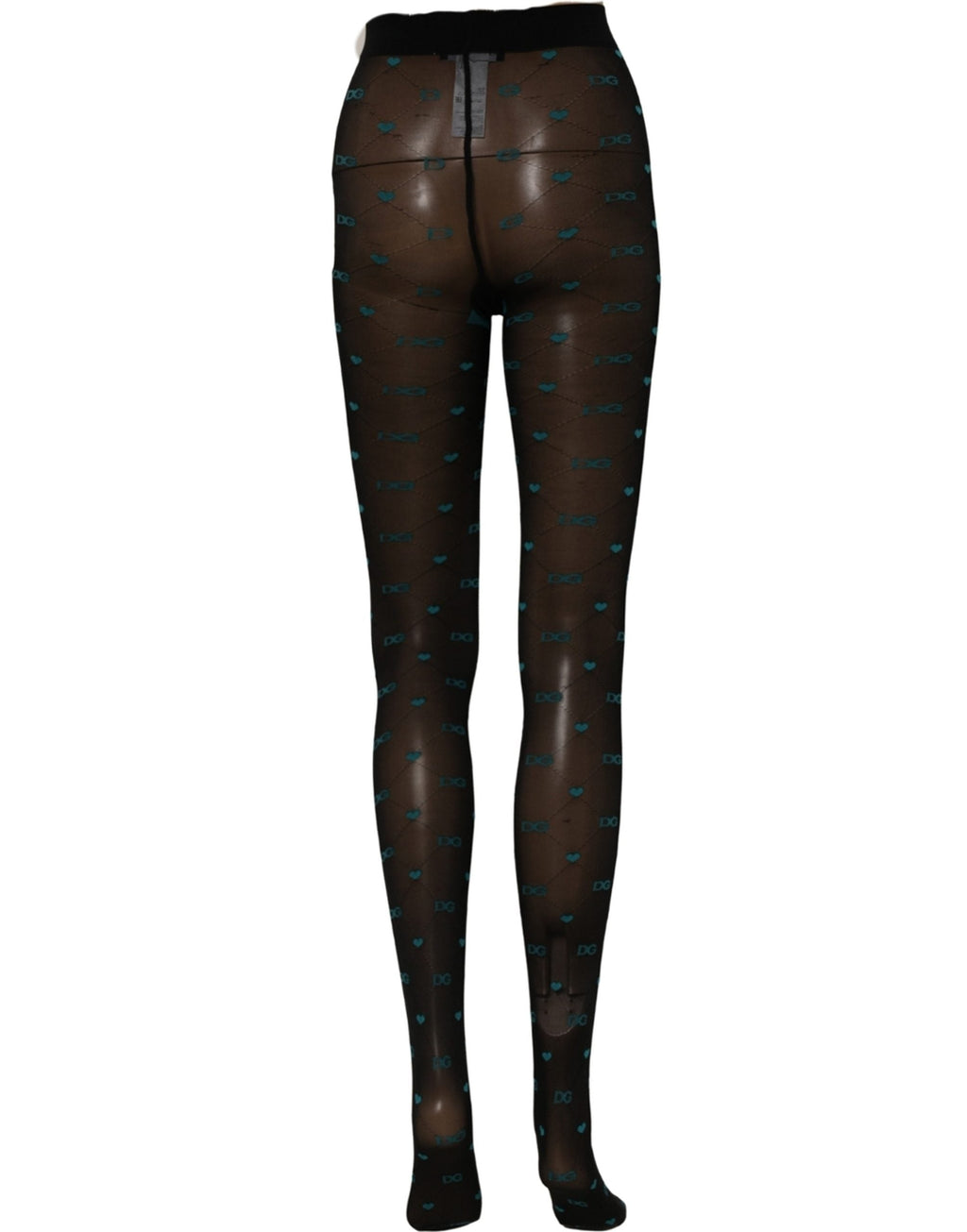Dolce & Gabbana Black Nylon Logo Tights Stocking Pantyhose Socks