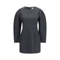 P.A.R.O.S.H. Gray Wool Oves Aries Casual Dress