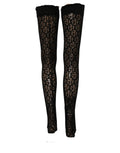 Dries Van Noten Violet Floral Fishnet Tights Stockings Pantyhose Socks