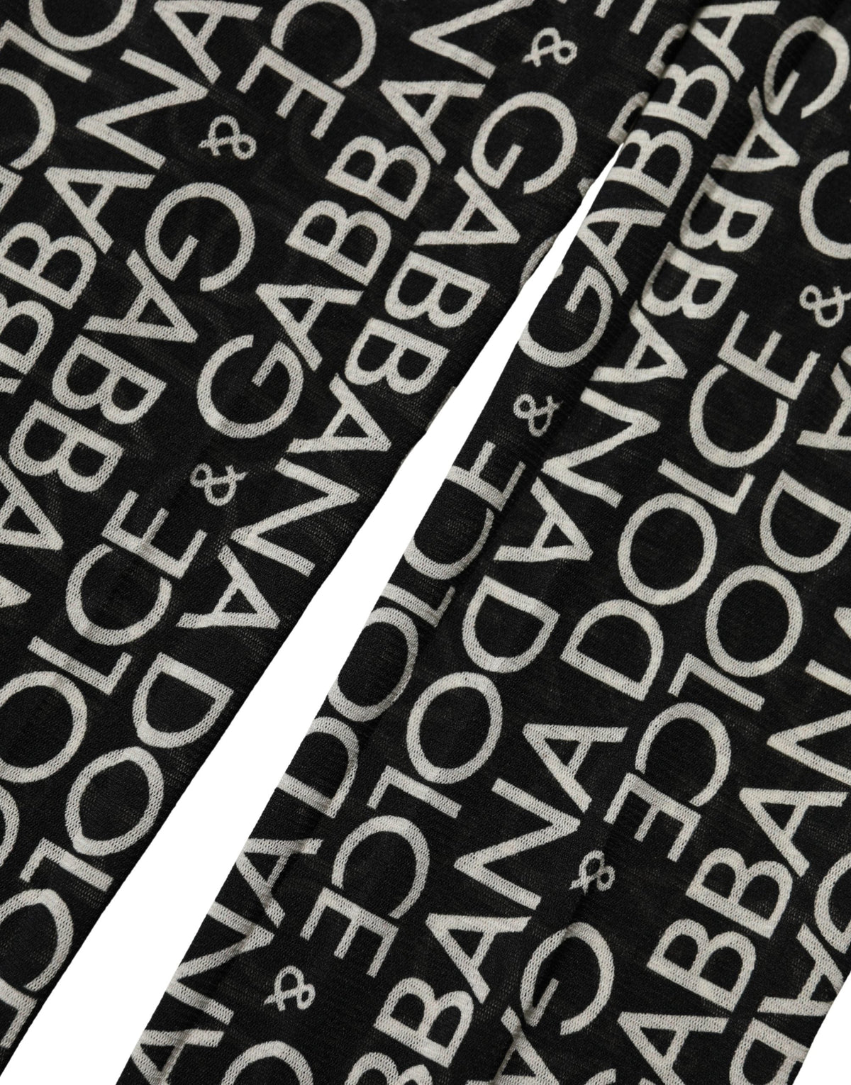 Dolce & Gabbana Black White All Over Print Sheer Stretch Tights Socks