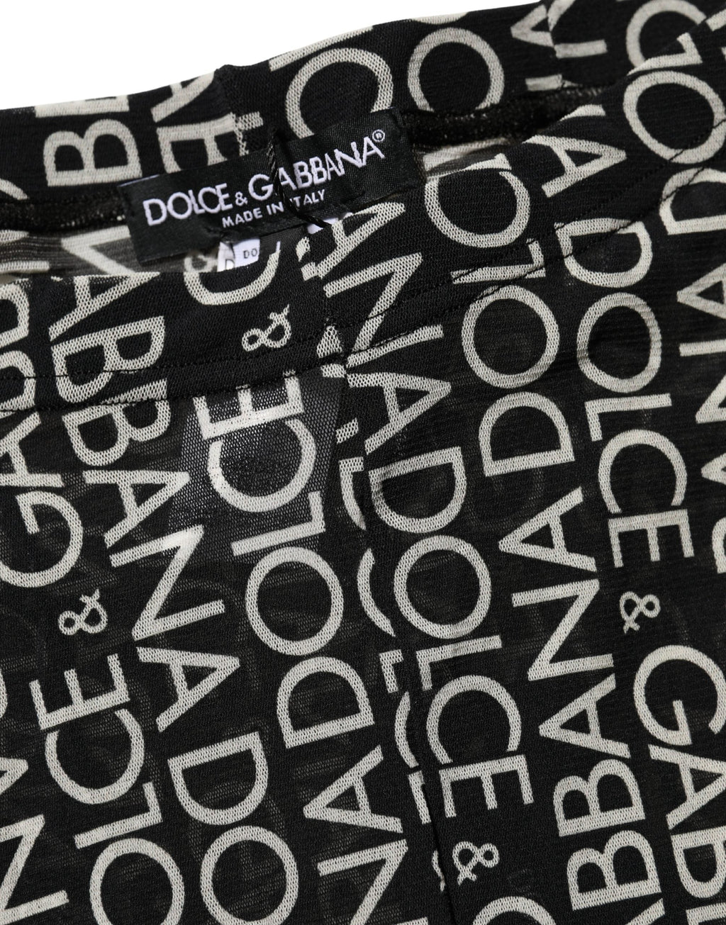 Dolce & Gabbana Black White All Over Print Sheer Stretch Tights Socks