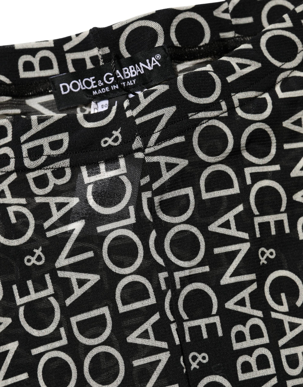 Dolce & Gabbana Black White All Over Print Sheer Stretch Tights Socks