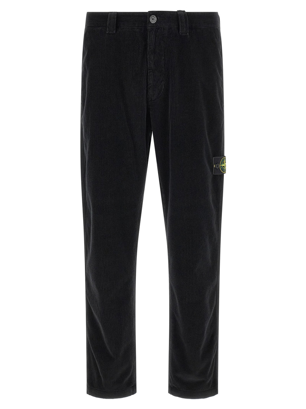 Stone Island Black Cotton Casual Pants