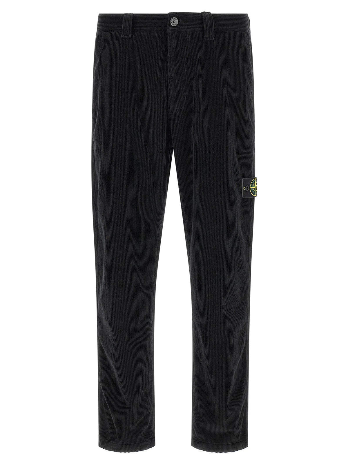Stone Island Black Cotton Casual Pants
