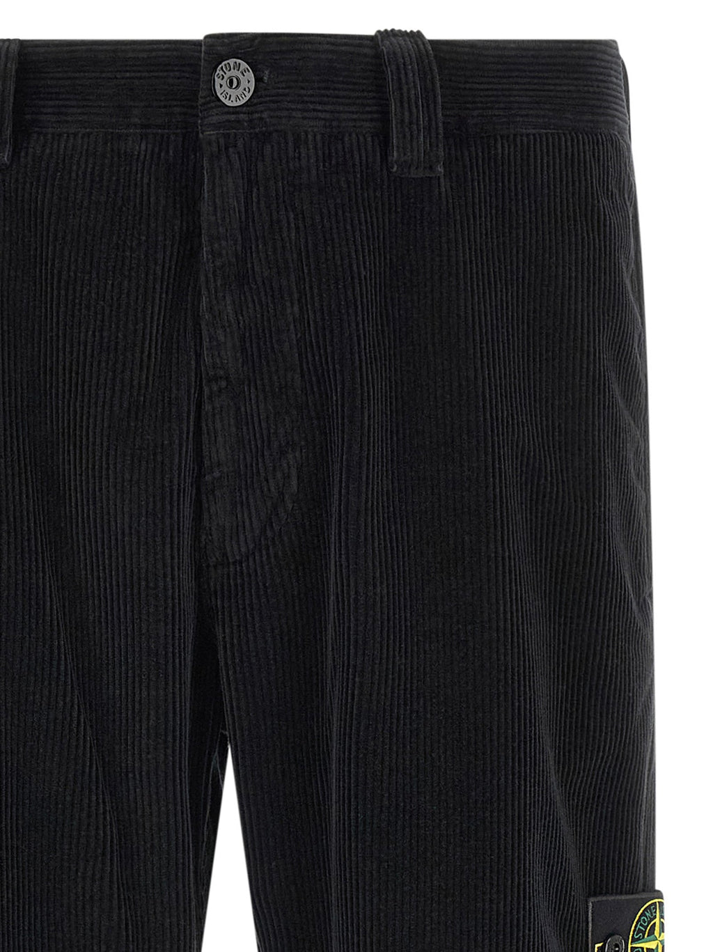 Stone Island Black Cotton Casual Pants