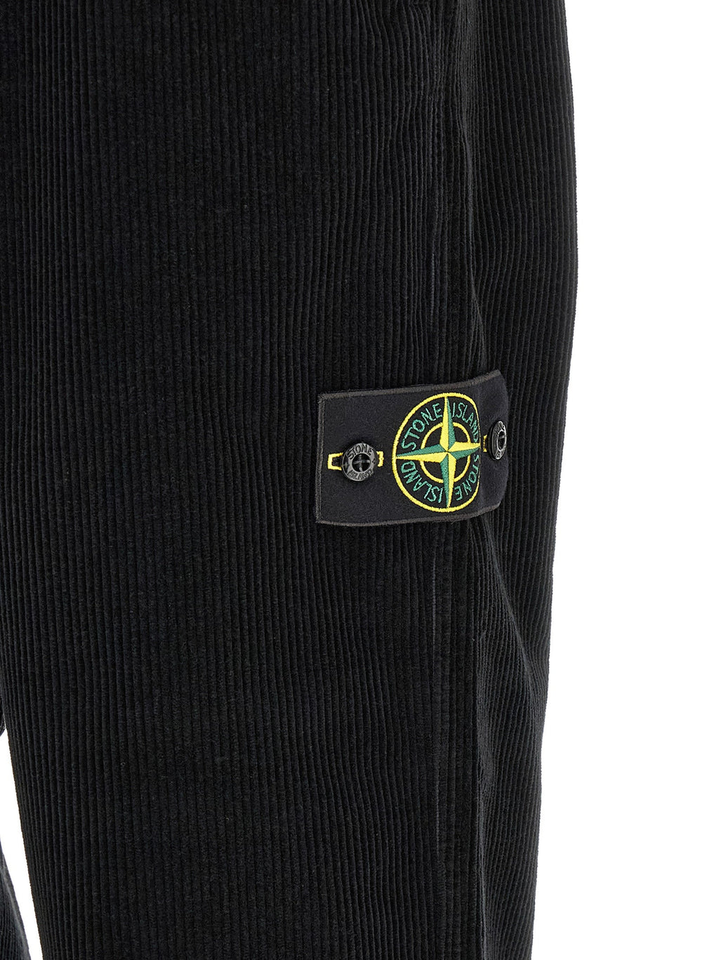 Stone Island Black Cotton Casual Pants