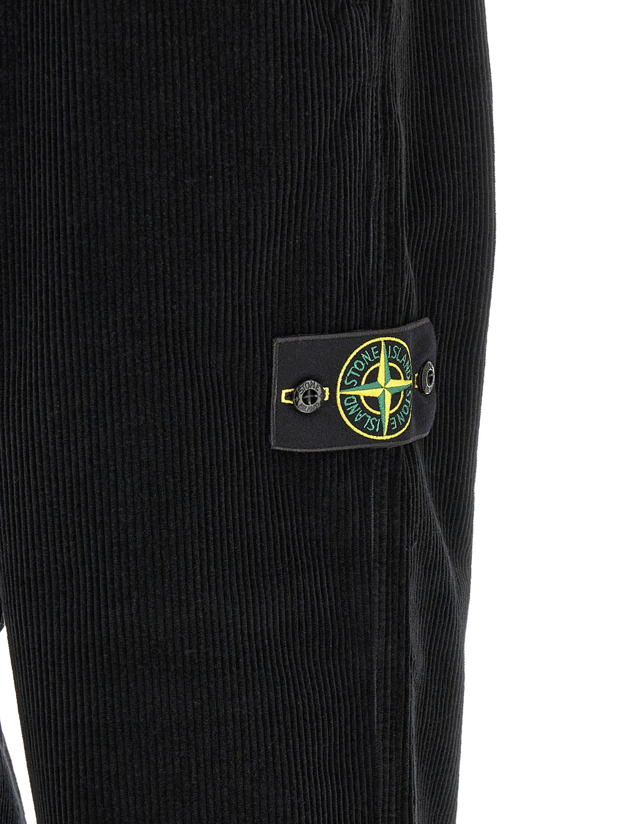 Stone Island Black Cotton Casual Pants