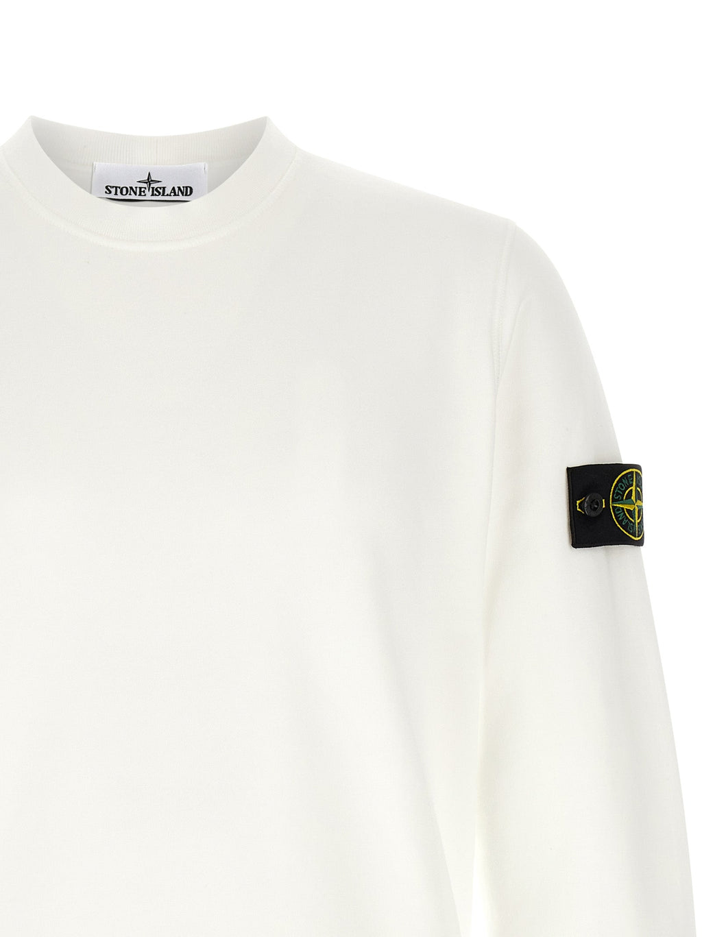 Stone Island White Cotton Sweatshirt