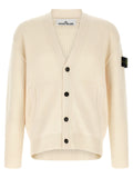 Stone Island White Virgin Wool Cardigan