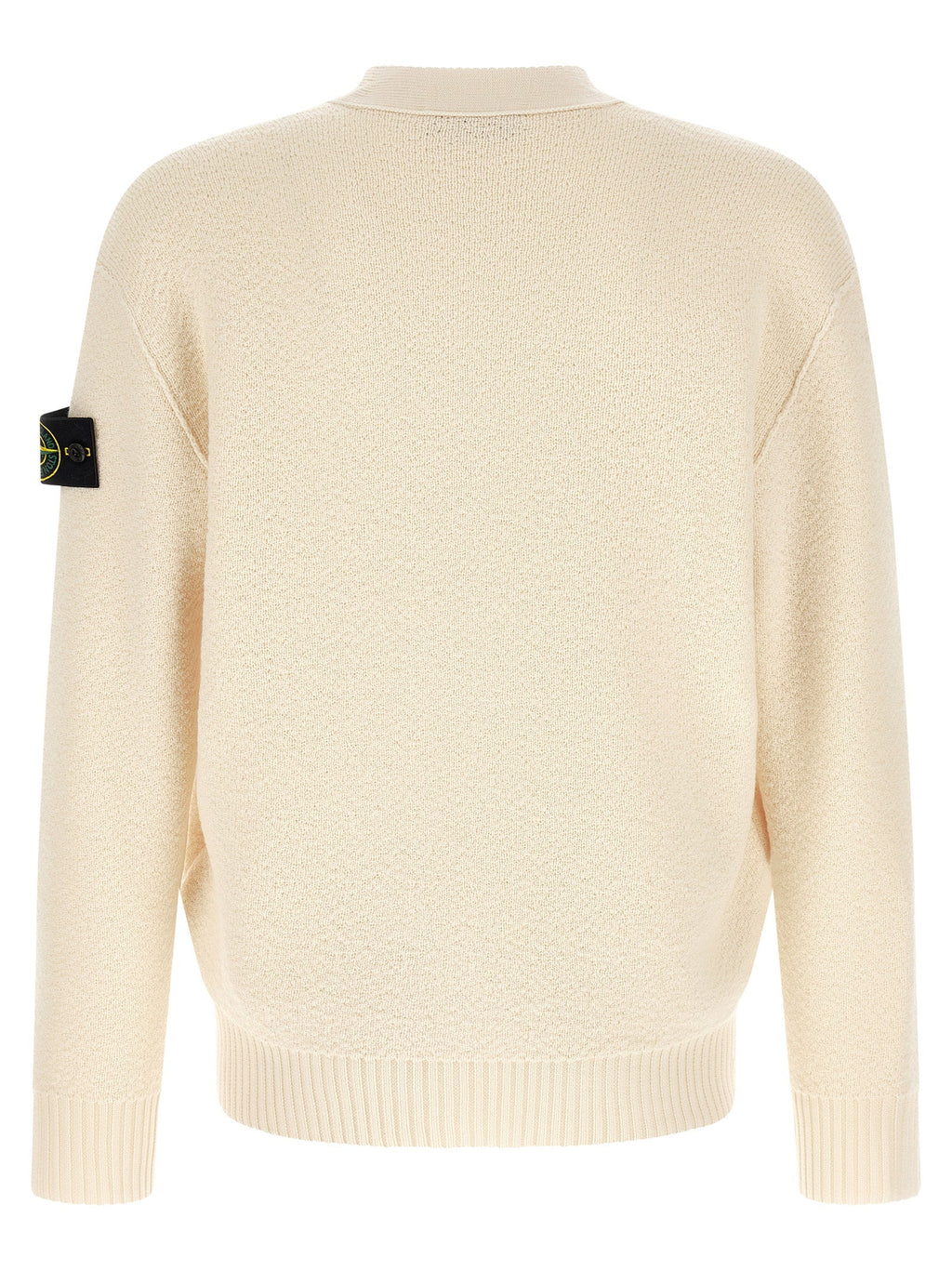 Stone Island White Virgin Wool Cardigan