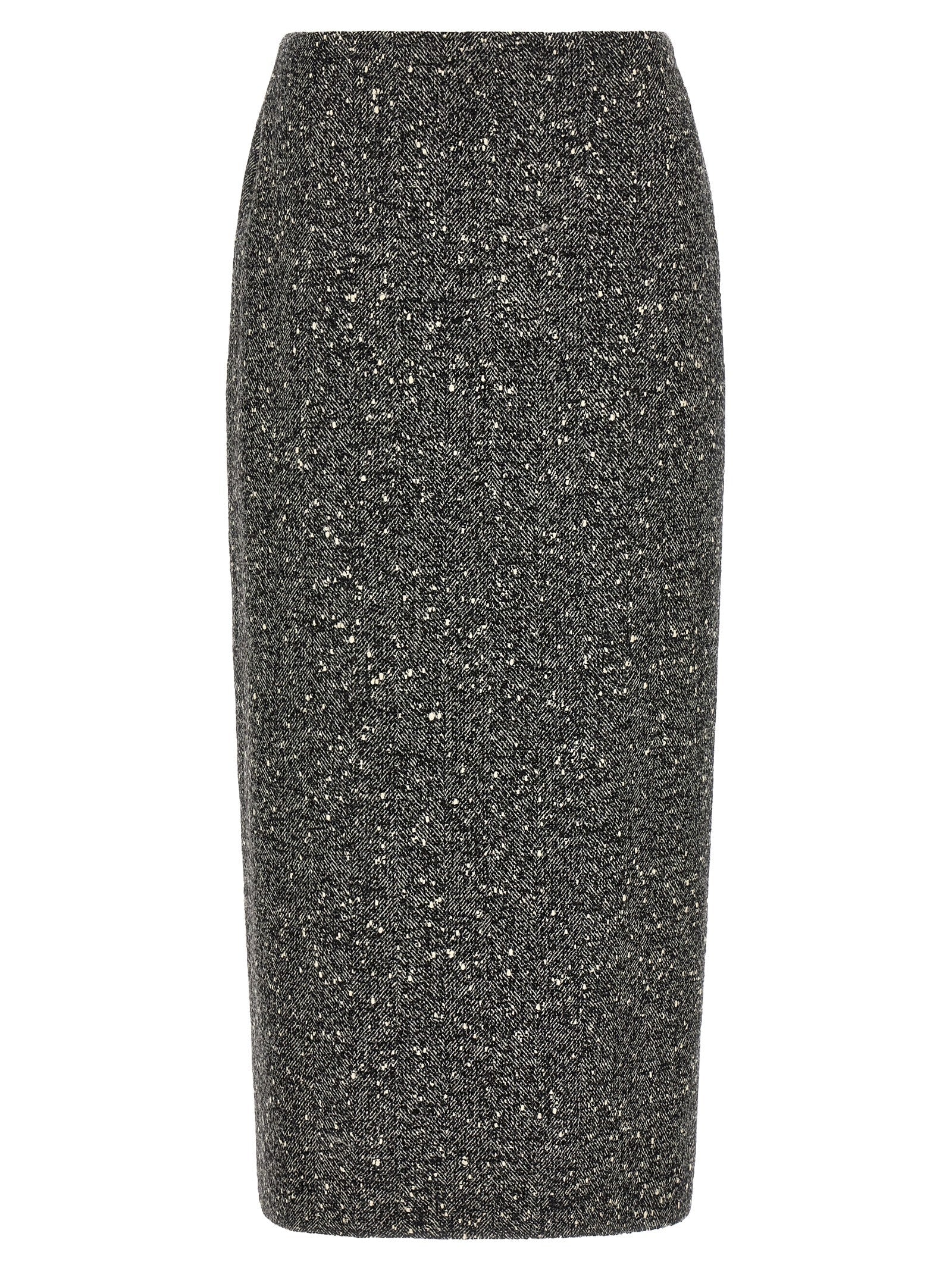 Valentino Garavani Bicolor Virgin Wool Midi Skirt