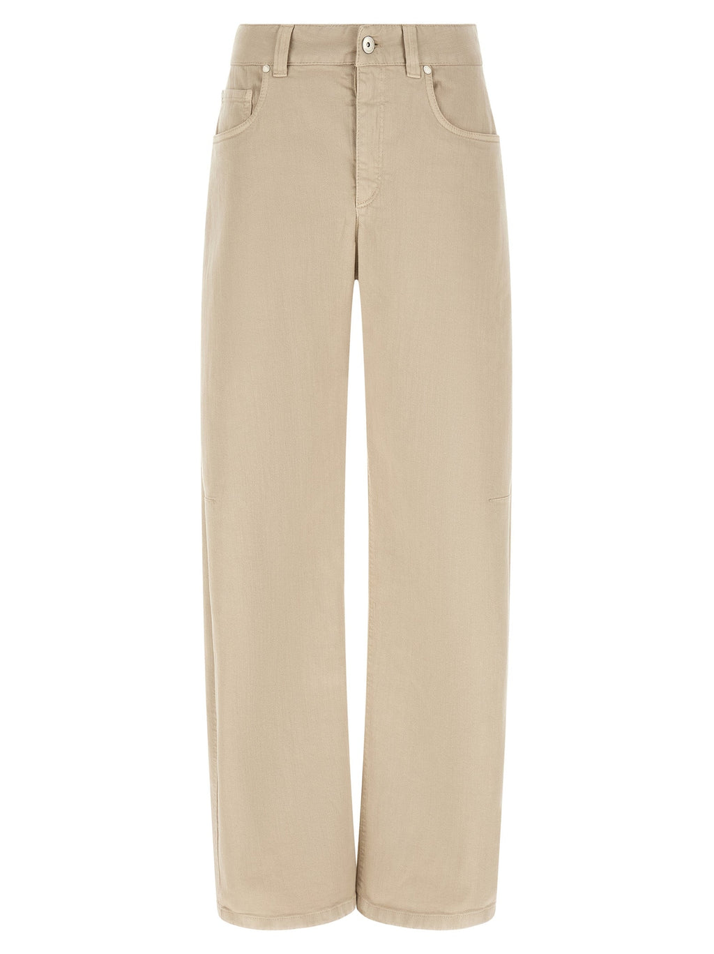 Brunello Cucinelli Beige Cotton Relaxed Fit Jeans