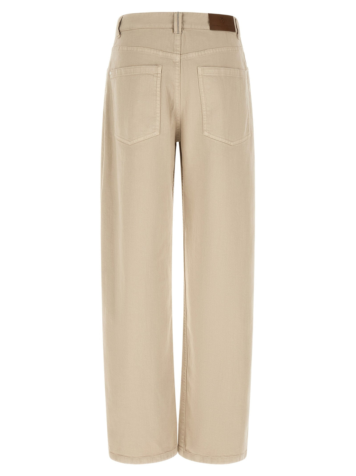 Brunello Cucinelli Beige Cotton Relaxed Fit Jeans
