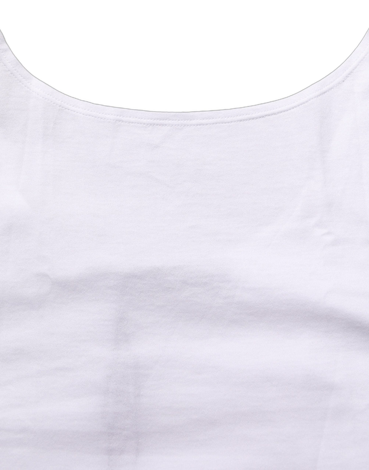 Dolce & Gabbana White Cotton Sleeveless Cropped Tank Top