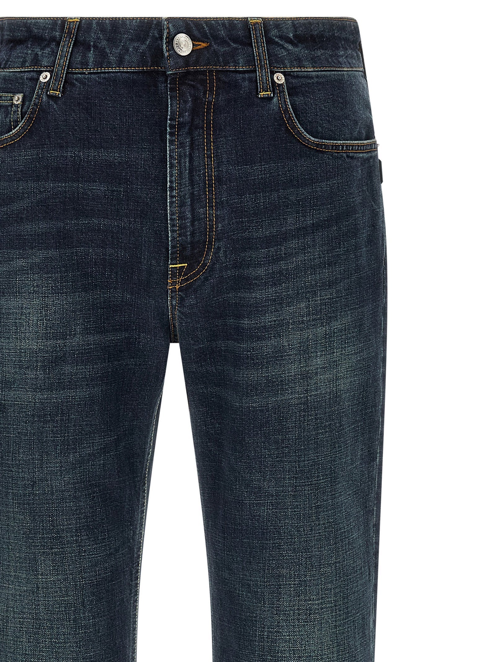 Department 5 Blue Cotton Straight-Leg Jeans