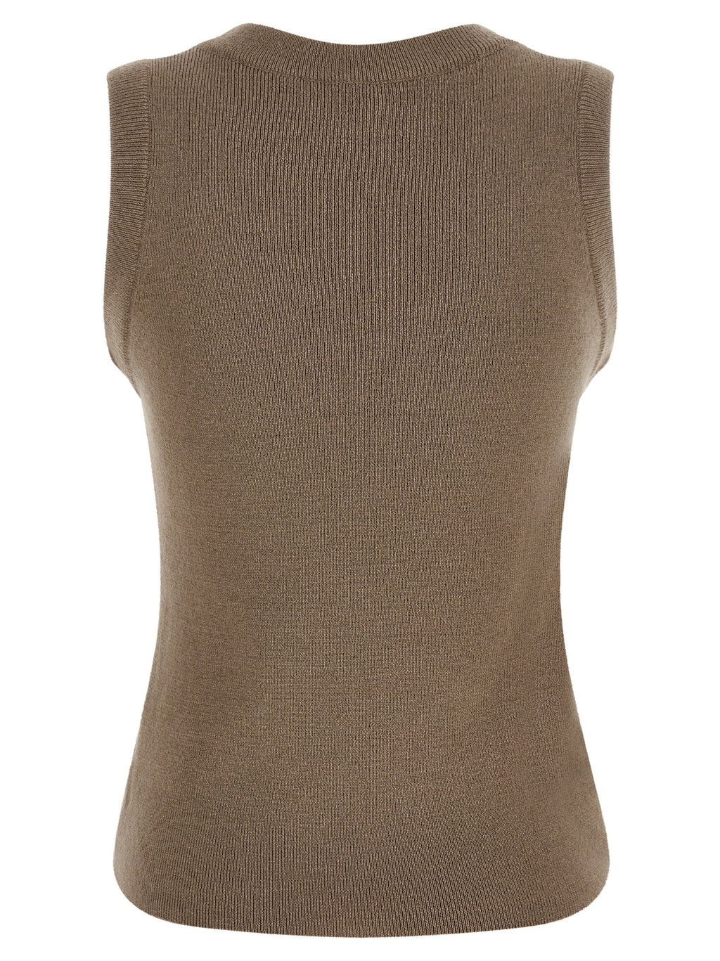 Giuseppe Di Morabito Beige Virgin Wool Sleeveles T-Shirt