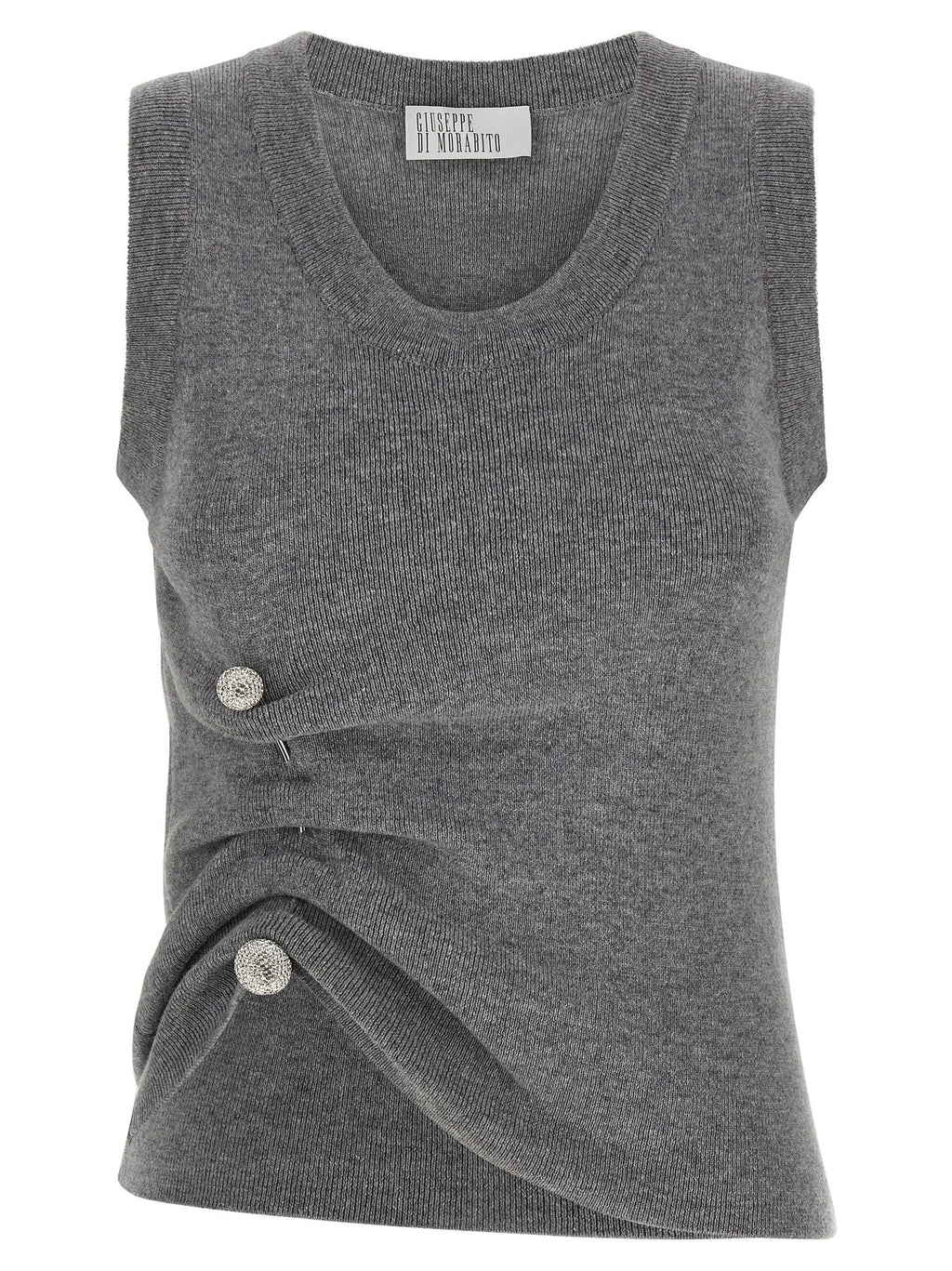 Giuseppe Di Morabito Gray Virgin Wool Sleeveles Sweater
