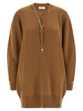 Elisabetta Franchi Brown Wool Short Dress