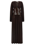 Elisabetta Franchi Brown Viscose Long Dress