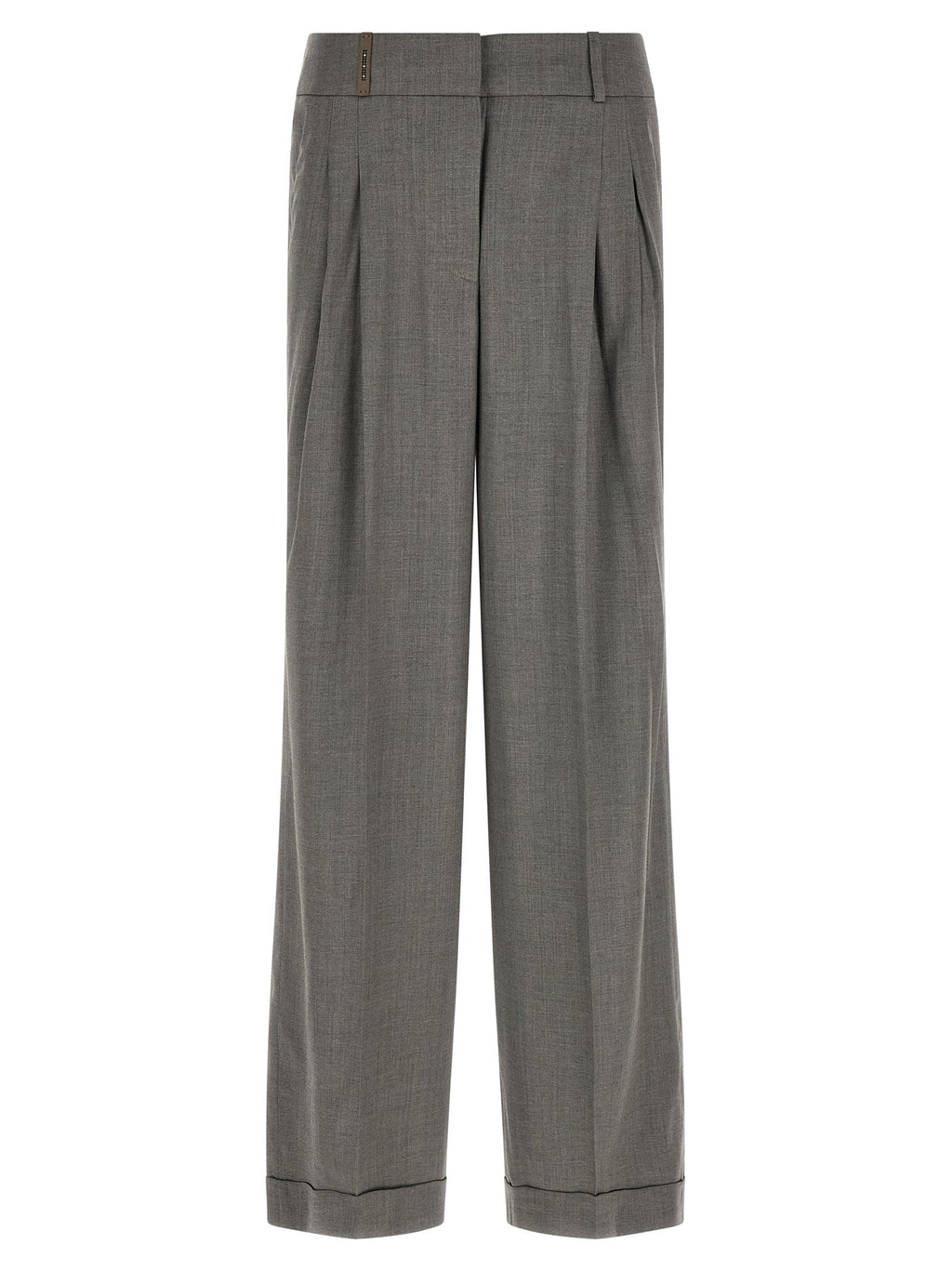 Peserico Gray Virgin Wool Casual Pants