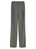 Peserico Gray Virgin Wool Casual Pants