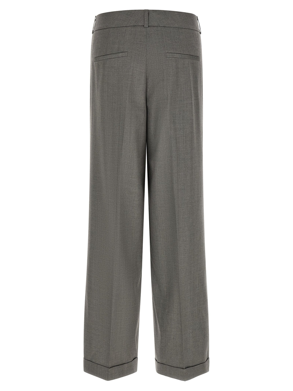 Peserico Gray Virgin Wool Casual Pants
