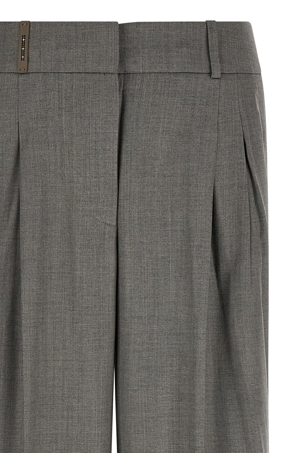 Peserico Gray Virgin Wool Casual Pants