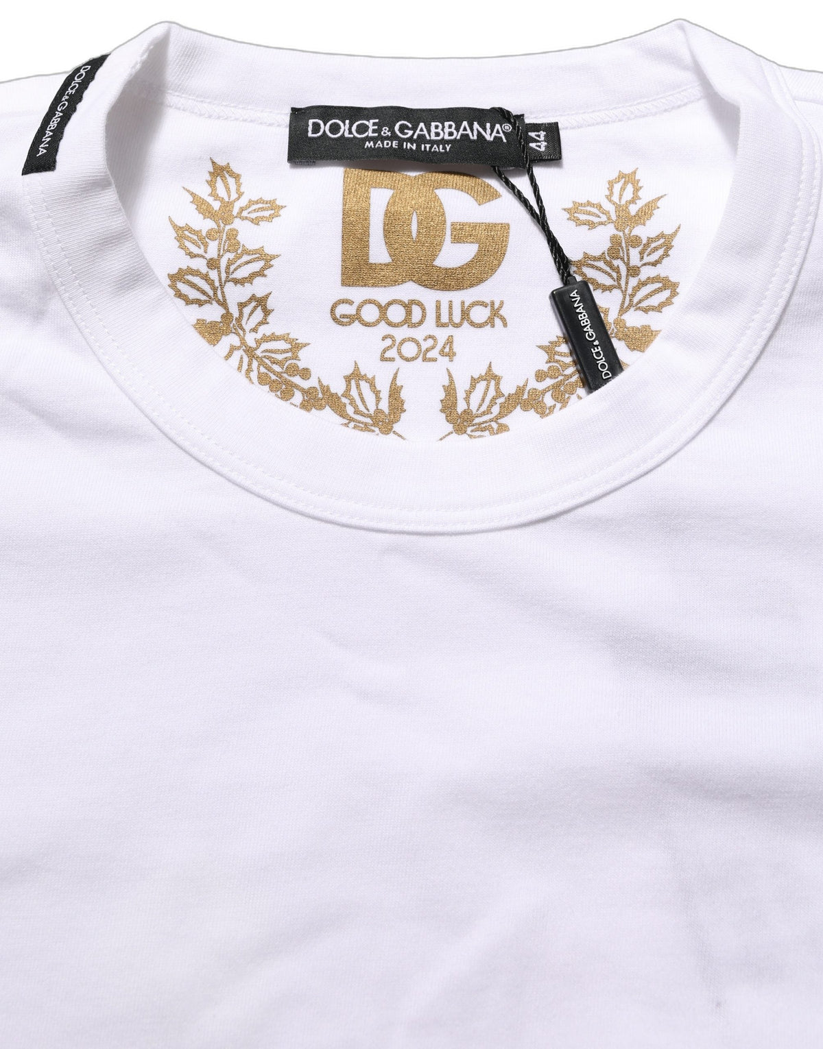 Dolce & Gabbana White Cotton Crew Neck Short Sleeves T-shirt