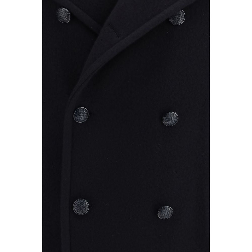 Tagliatore Blue Wool Oves Aries Coat