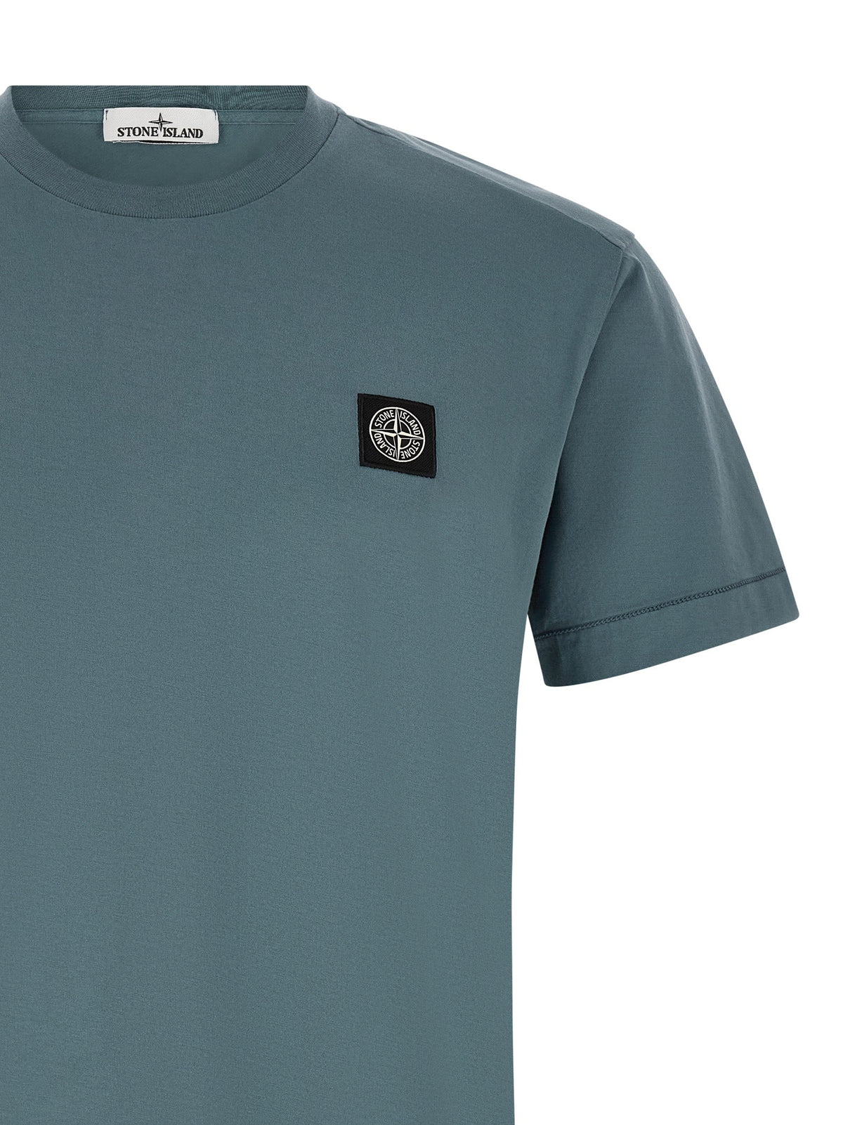 Stone Island Blue Cotton T-Shirt