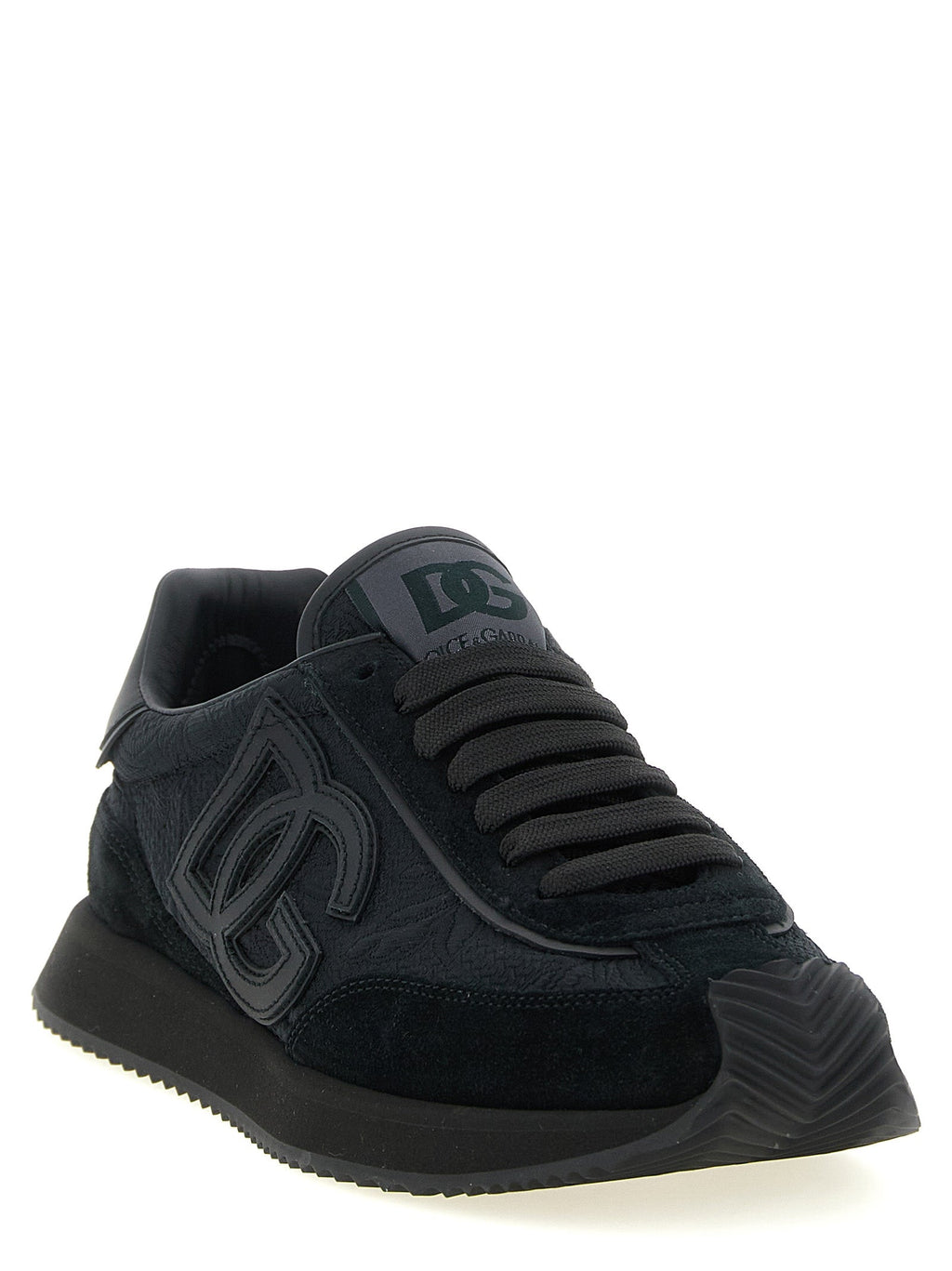 Dolce & Gabbana Black Leather Athletic Sneakers