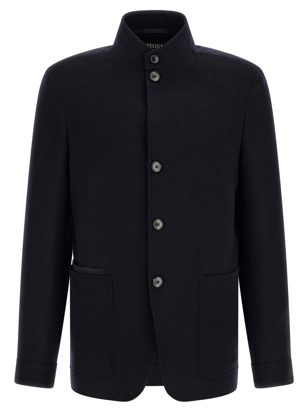 ZEGNA Blue Cashmere Full-Length Jacket