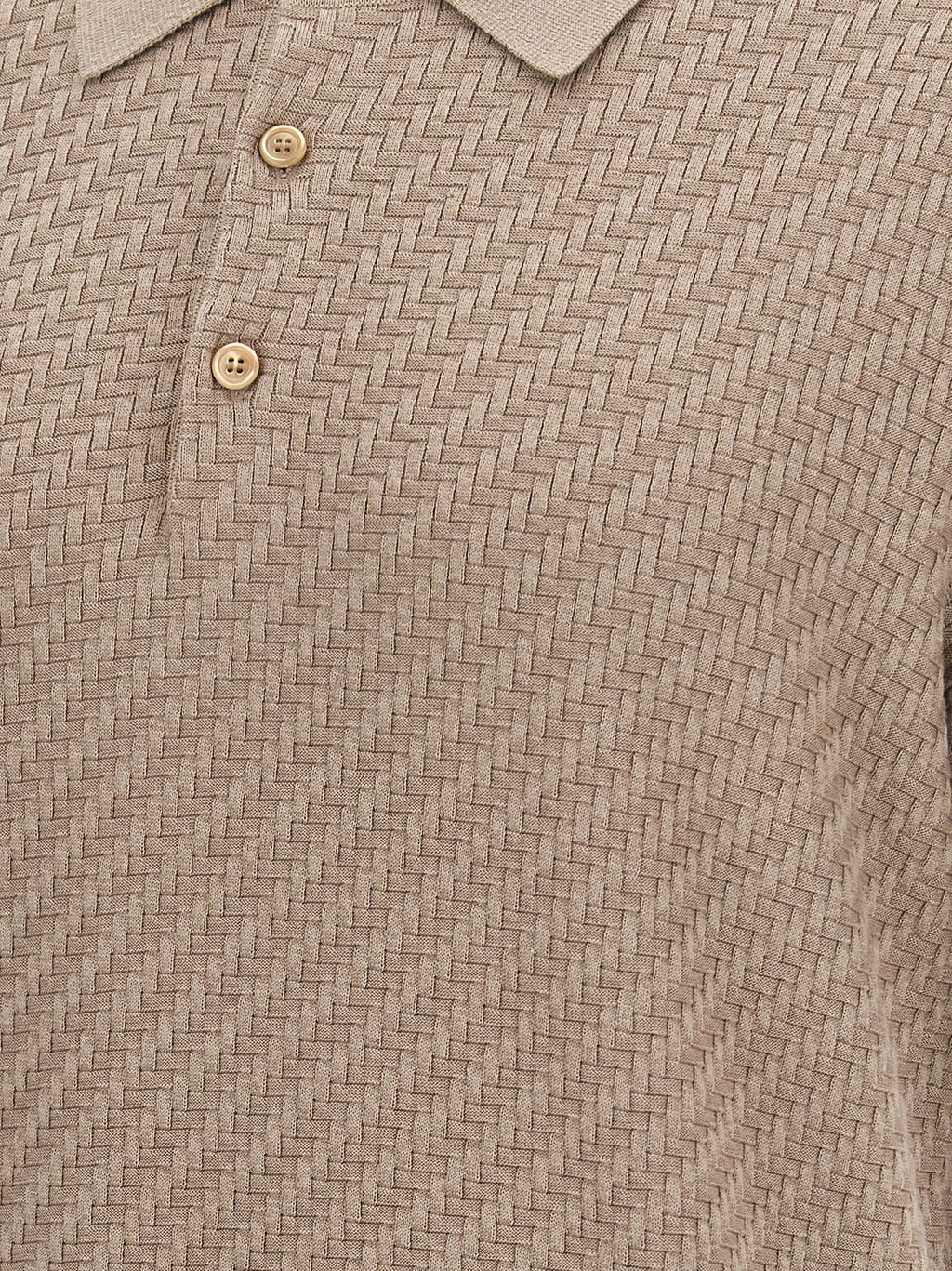 Brioni Beige Cotton Polo Shirt