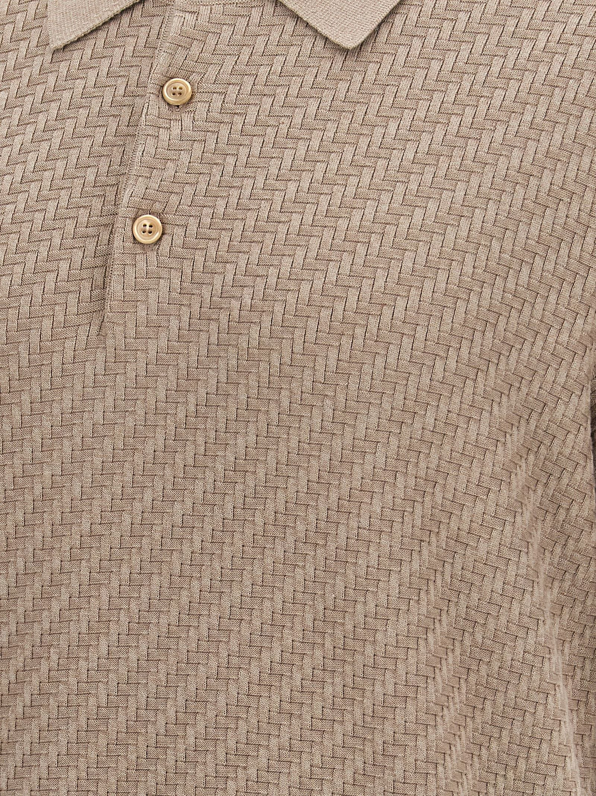 Brioni Beige Cotton Polo Shirt