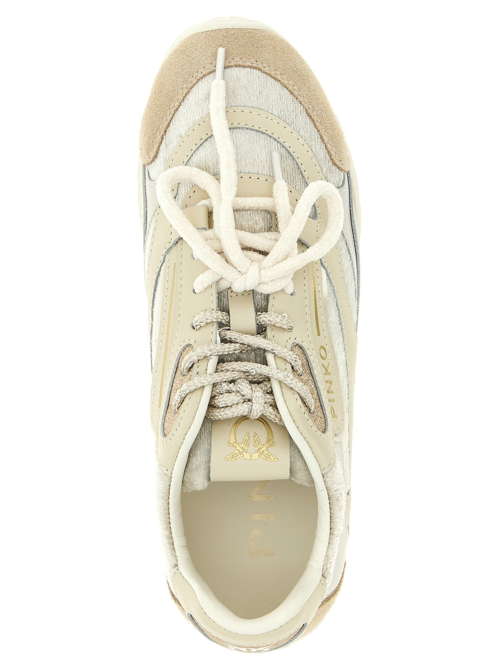 PINKO White Leather Low Top Sneakers