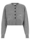 Elisabetta Franchi Gray Wool Cardigan