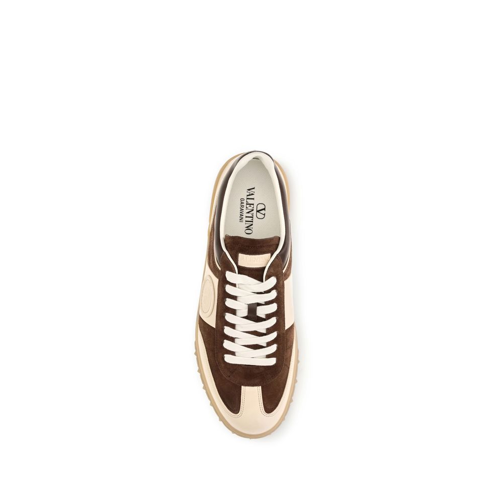 Valentino Garavani Brown Suede Leather Low Top Sneakers