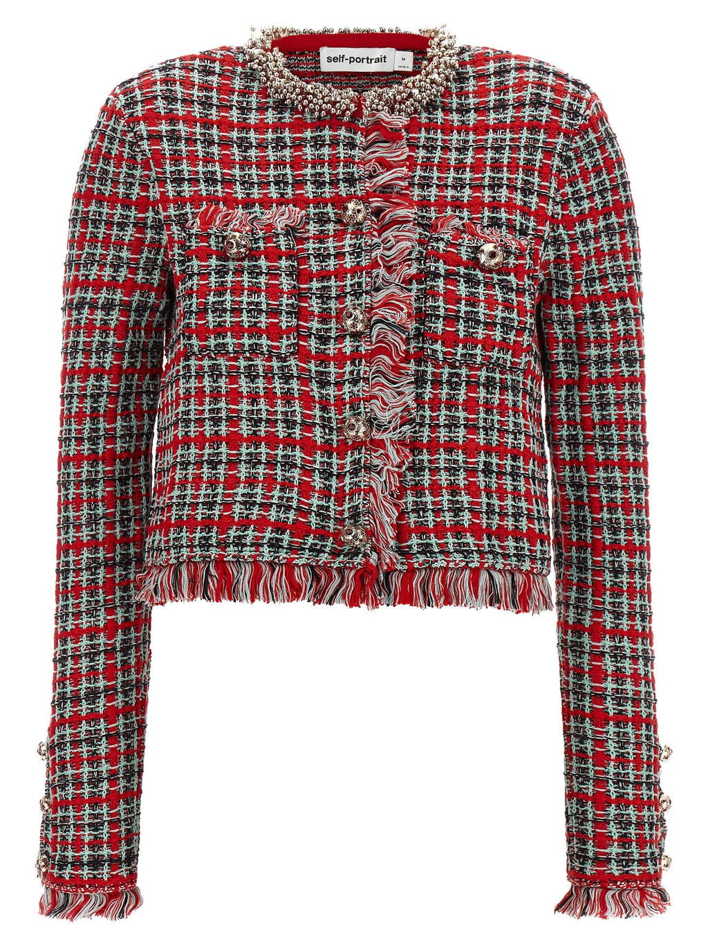 Self-Portrait Red Cotton Full-Length Jacket