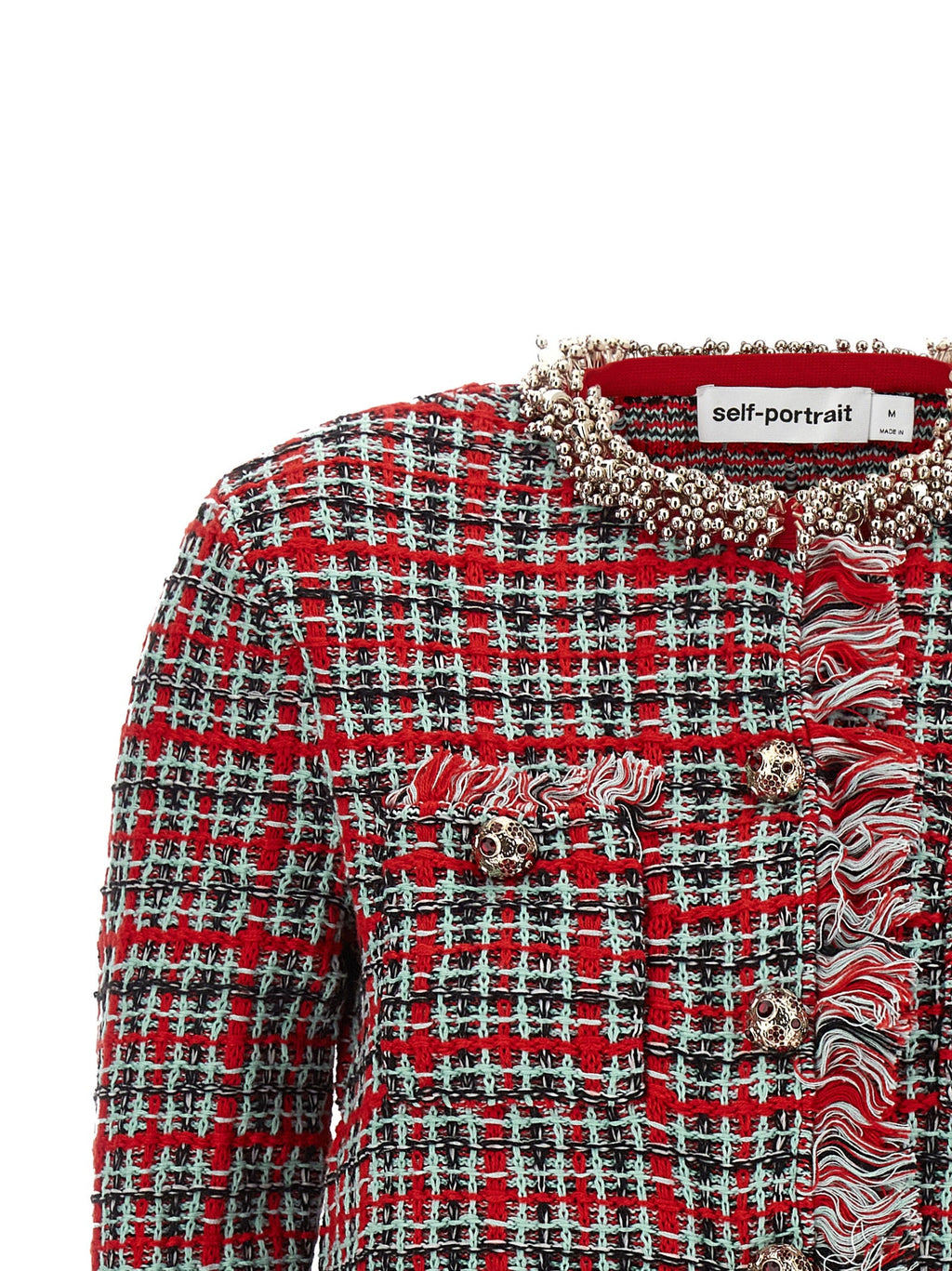 Self-Portrait Red Cotton Full-Length Jacket