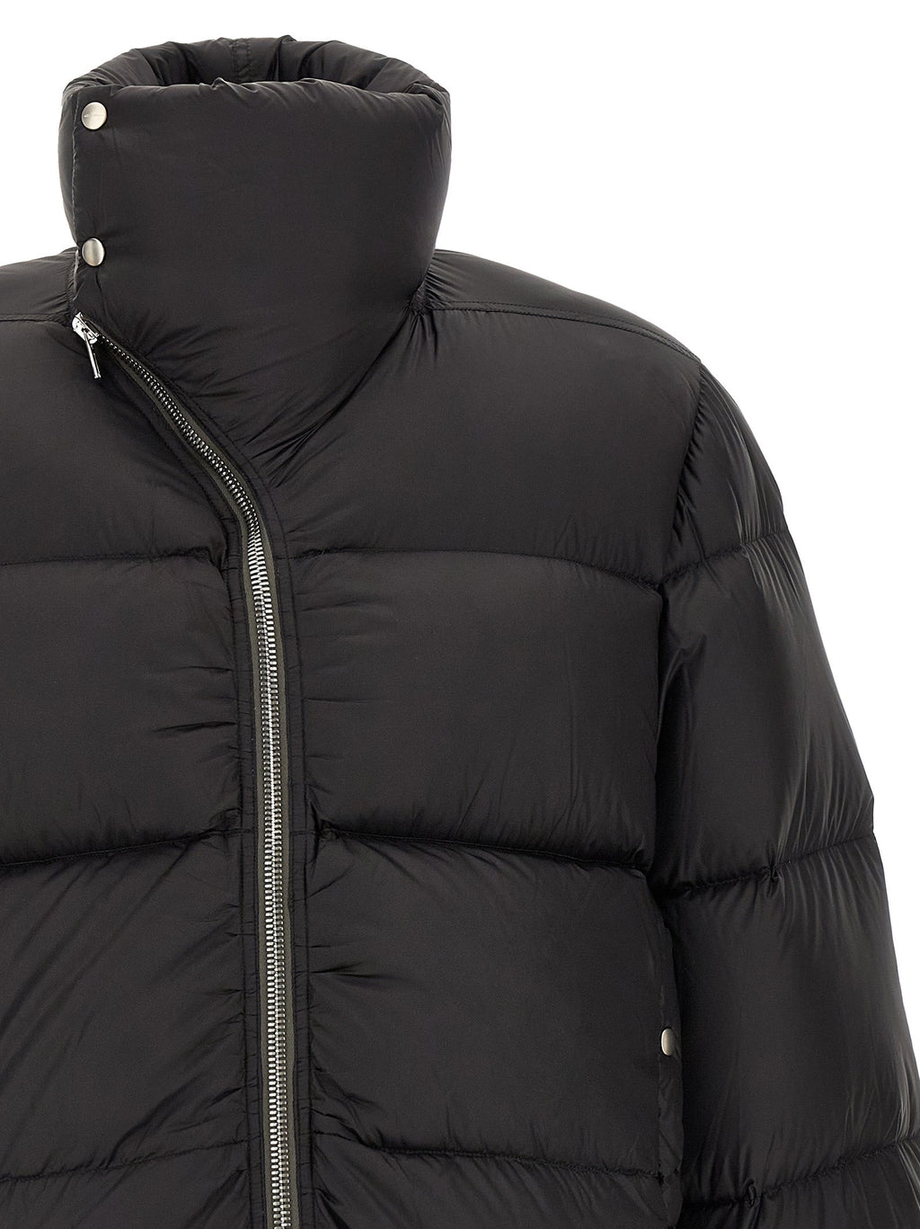 Rick Owens Black Nylon Full-Length Jacket