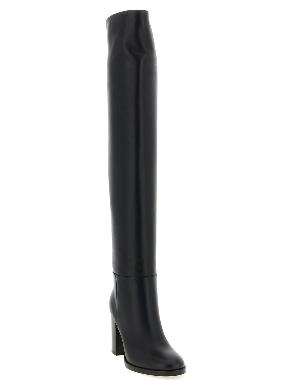 Gianvito Rossi Black Calfskin Over The Knee