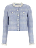 Self-Portrait Blue Cotton Full-Length Jacket