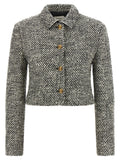 Versace Bicolor Virgin Wool Full-Length Jacket