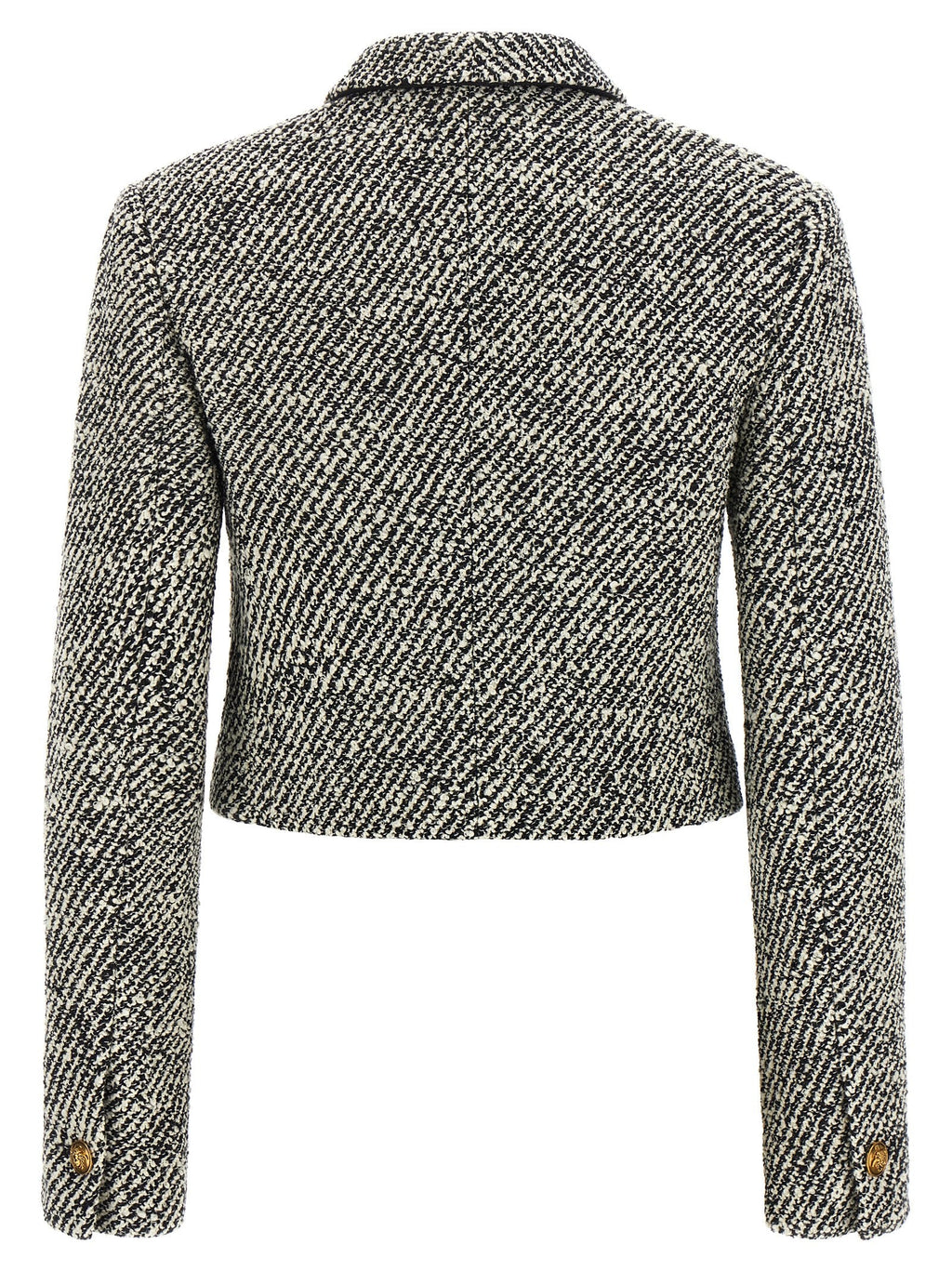 Versace Bicolor Virgin Wool Full-Length Jacket