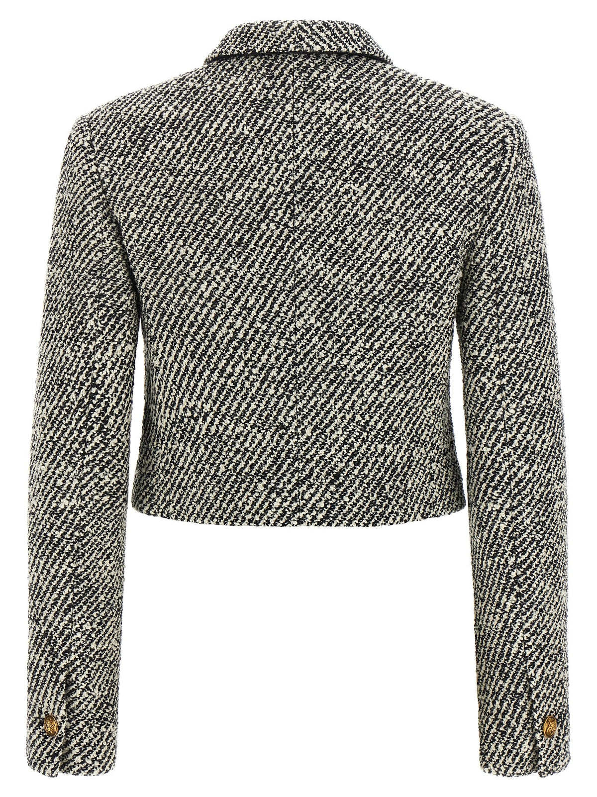 Versace Bicolor Virgin Wool Full-Length Jacket