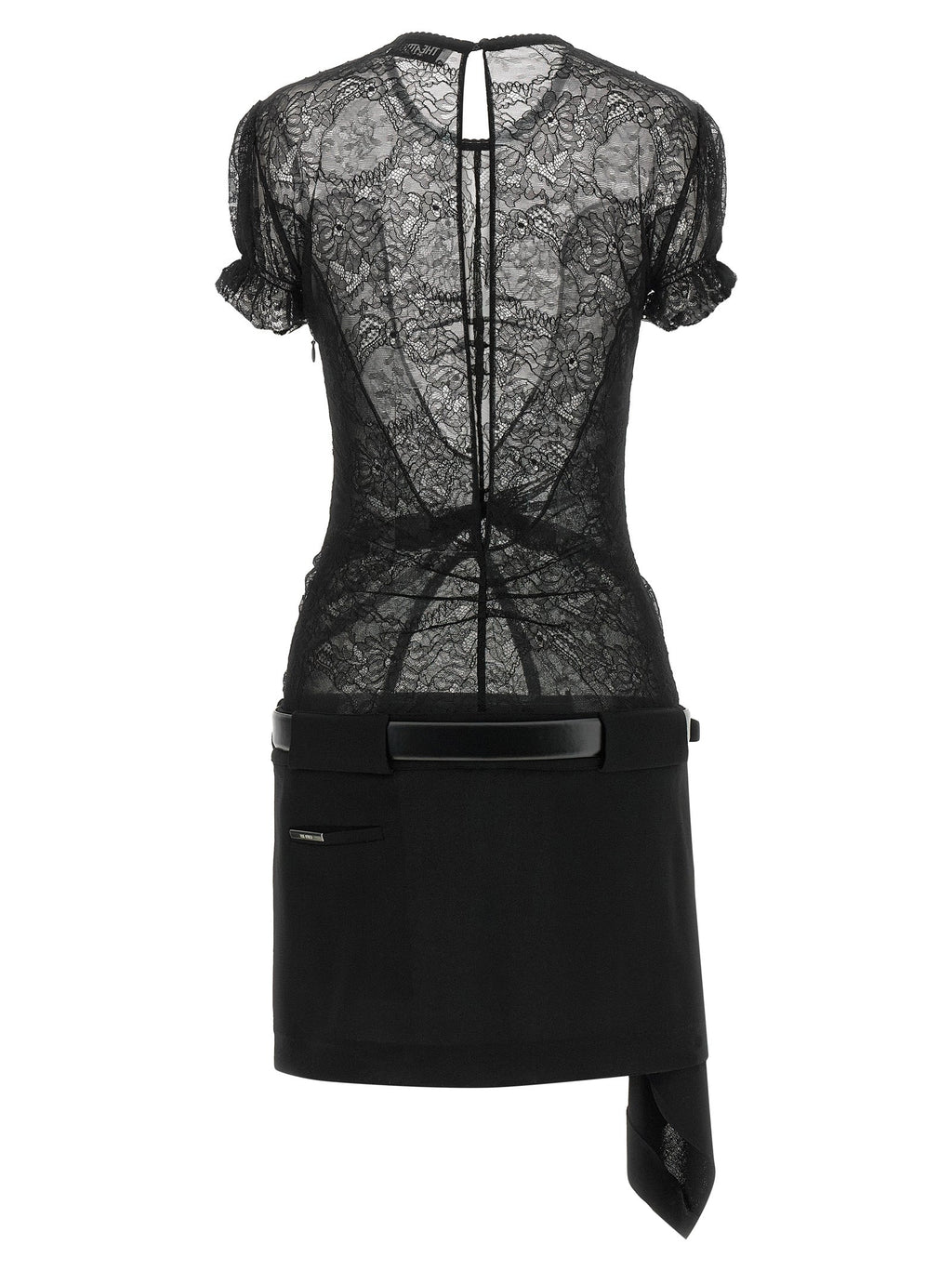 The Attico Black Polyamide Short Dress