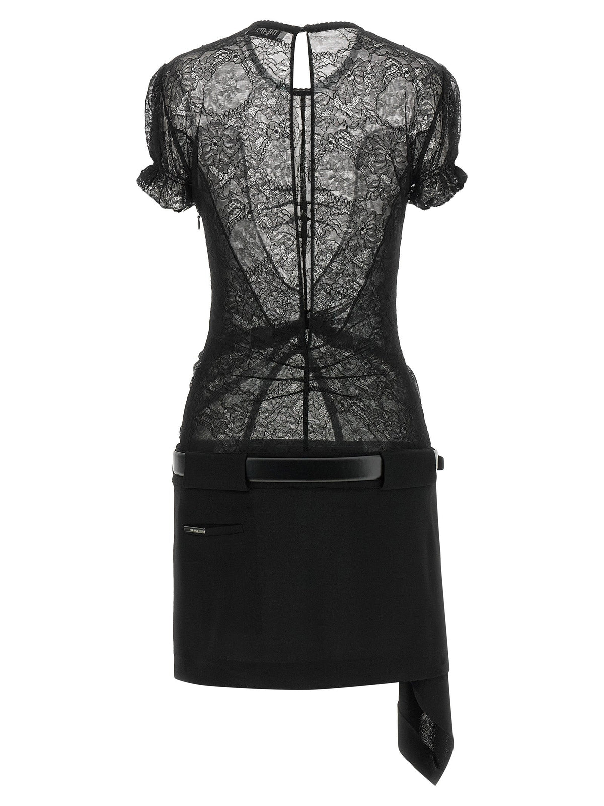 The Attico Black Polyamide Short Dress