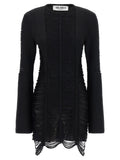 The Attico Black Viscose Short Dress