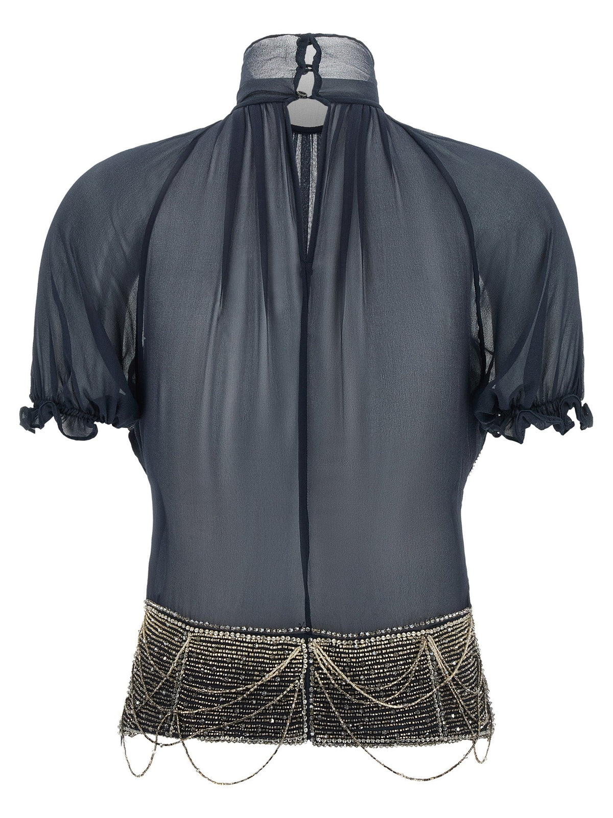 The Attico Blue Silk Tank Tops