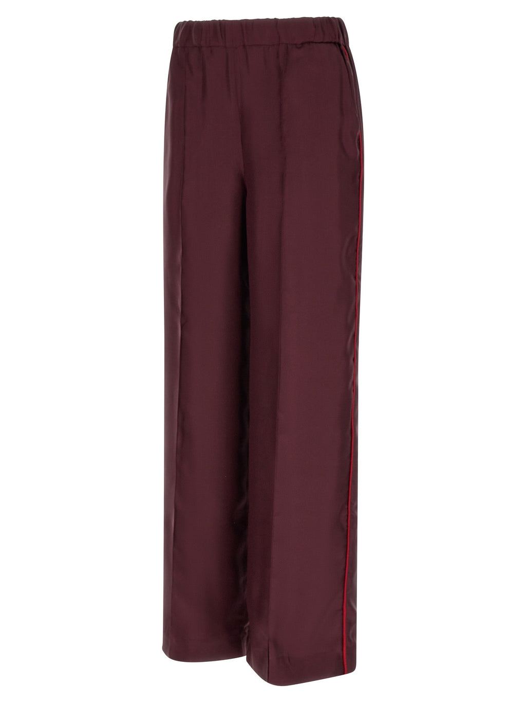 F.R.S. - FOR RESTLESS SLEEPERS Bordeaux Silk Casual Pants